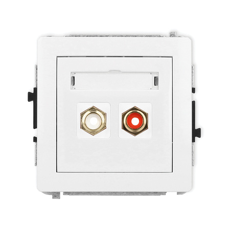 KARLIK DECO 25DGRCA-2  Gniazdo podwójne RCA (typu cinch - biały i czerwony