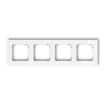 KARLIK ICON 0-28-IRSK-4 Ramka uniwersalna poczwórna kwadratowa - efekt szkła (ramka: biała; spód: grafitowy mat)