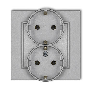 KARLIK MINI 7MGP-2s  Gniazdo podwójne z uziemieniem SCHUKO 2x(2P+Z) (bez przesłon torów prądowych)