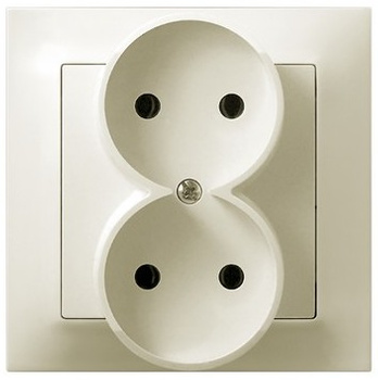 OSPEL IMPRESJA GP-2Y/27 Gniazdo podwójne kompletne z ramką