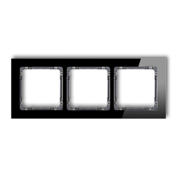 KARLIK DECO 12-11-DRS-3 Ramka uniwersalna potrójna - efekt szkła (ramka: czarna; spód: grafitowy)