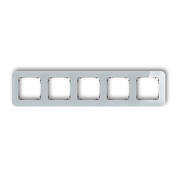 KARLIK ICON 15-12-IRSZ-5 Ramka uniwersalna pięciokrotna zaokrąglona - efekt szkła (ramka: szara; spód: czarny)