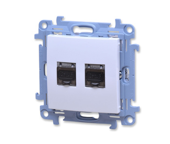 Kontakt simon 10 c62e.01/11 gniazdo komputerowe rj45 kat. 6 podwójne