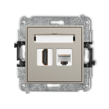 KARLIK ICON 60IGHK Mechanizm gniazda pojedynczego HDMI 2.0, 4K + gniazda komp. poj. 1xRJ45, kat. 5e, 8-stykowy