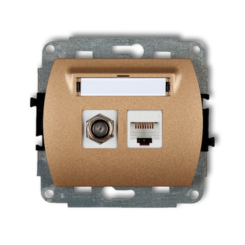 KARLIK TREND 8GFK-1  Gniazdo antenowe pojedyńcze  typu F (SAT) + gniazda komp. poj. 1xRJ45