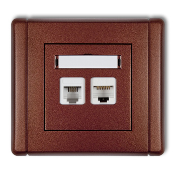 KARLIK FLEXI 9FGTK  Gniazdo telefoniczne pojedyncze 1xRJ11 + komputerowe pojedyncze 1xRJ45