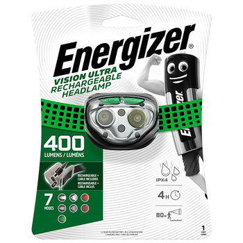 Latarka czołowa ENERGIZER VISION ULTRA HD,  400 lm, 1200mAH Li-ion