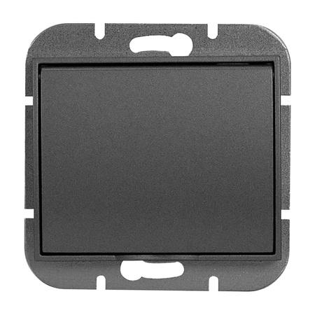 Gniazdo pojedyncze p/t 2P+Z bryzgoszczelne z klapką Onyx, 16A, 250V, PT-16OH, czarny