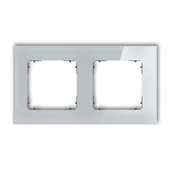 KARLIK ICON 15-28-IRSK-2 Ramka uniwersalna podwójna kwadratowa - efekt szkła (ramka: szara; spód: grafitowy mat)