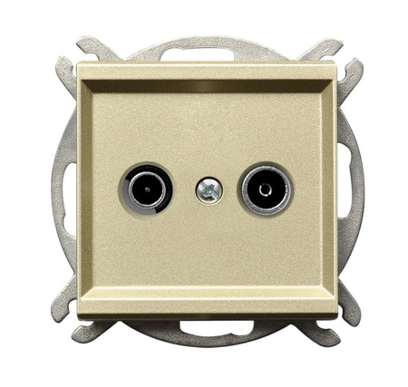 OSPEL SONATA GPA-14RP/m/39 Gniazdo RTV przelotowe 14-dB złoty