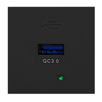 NOEN USBQ, port modułowy 45x45mm z ładowarką USB quick charge 3A/5V; 2A/9V; 1,5A/12V, czarny
