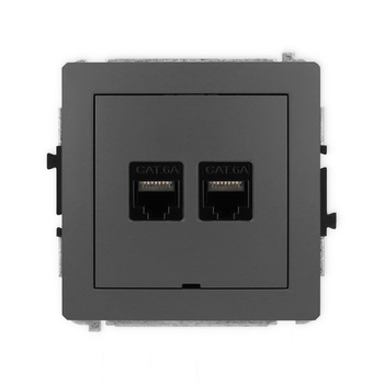 KARLIK DECO 28DGKBO-8  Gniazdo komputerowe podwójne 2xRJ45