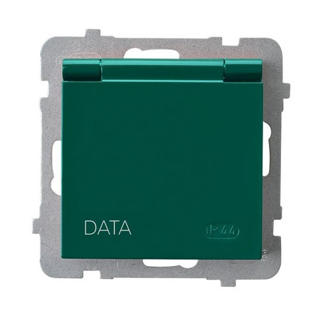 OSPEL AS GPH-1GZD/m/12/w Gniazdo bryzgoszczelne z uziemieniem DATA IP-44 wieczko w kolorze wyrobu
