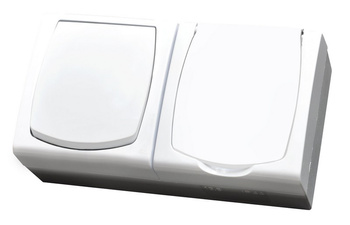 OSPEL MADERA ZH-NŁ1G/00/w Łącznik pojedynczy + Gniazdo IP