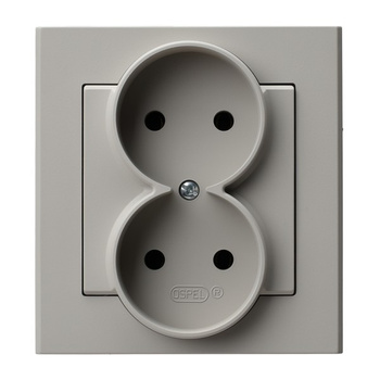 OSPEL SONATA GP-2R/82 Gniazdo podwójne kompletne z ramką kaszmir