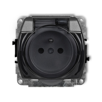 KARLIK TREND 11GPB-1zd Mechanizm gniazda bryzgoszczelnego z uziemieniem 2P+Z (klapka dymna, bez przesłon torów prądowych)