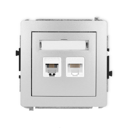 KARLIK DECO 7DGTK  Gniazdo telefoniczne pojedyńcze  1xRJ11 + komputerowego pojedynczego 1xRJ45