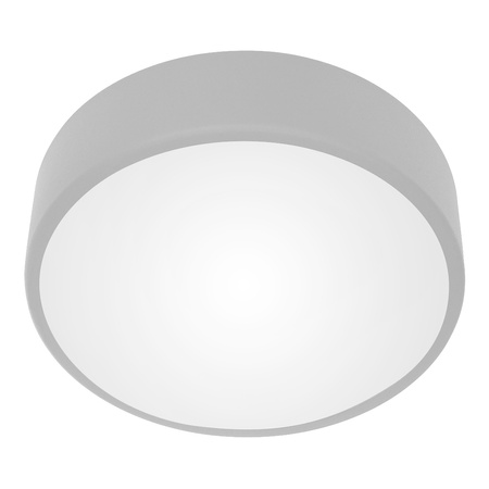 OVO plafon 2xE27, 2x24W, szara stal, klosz plastikowy matowy, IP54, Ø 300