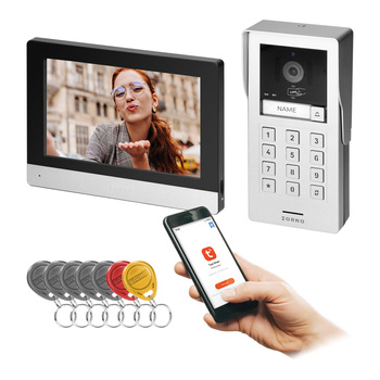 GAYD, zestaw wideodomofonowy jednorodzinny, 2-żyłowy, 8", Wi-Fi, ekran dotykowy, 2MP Full HD, RFID, szyfrator