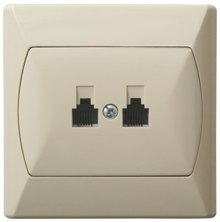 OSPEL AKCENT GPT-2AN/01 Gniazdo telefoniczne podwójne niezależne beż