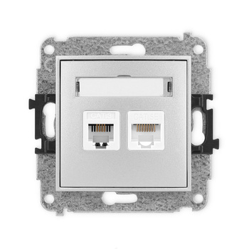 KARLIK ICON 7IGTK  Gniazdo telefoniczne pojedyńcze  1xRJ11 + komputerowego pojedynczego 1xRJ45