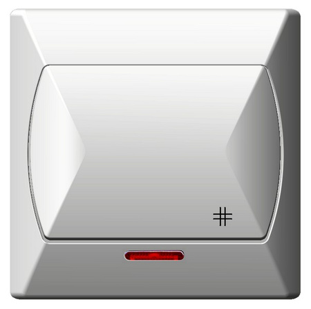 OSPEL AKCENT ŁP-4AS/00 Łącznik krzyżowy z podświetleniem biały