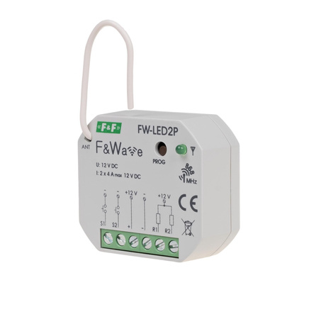 F&F FW-LED2P dwukanałowy radiowy sterownik LED 12V DC