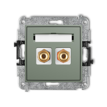 KARLIK ICON 61IGG-4 Mechanizm gniazda głośnikowego pojedynczego (typu banan - czerwony i czarny, pozłacany, 4 mm2, skręcany)