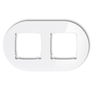 KARLIK ICON 0-0-IRSO-2 Ramka uniwersalna podwójna okrągła - efekt szkła (ramka: biała; spód: biały)