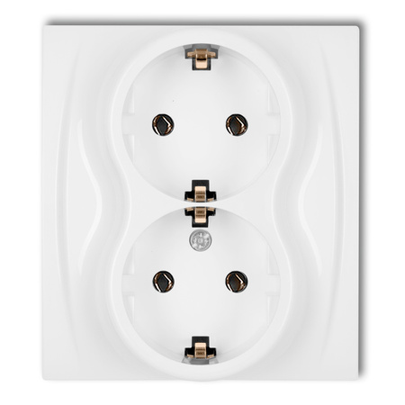 KARLIK LOGO LGP-2s Gniazdo podwójne z uziemieniem SCHUKO 2x(2P+Z) (bez przesłon torów prądowych)