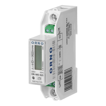 1-fazowy licznik energii elektrycznej, 100A, port RS-485, MID, 1 moduł, DIN TH-35mm, PV