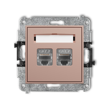 KARLIK ICON 62IGK-10 Mechanizm gniazda komputerowego podwójnego 2xRJ45, kat. 7, ekranowany, 8-stykowy