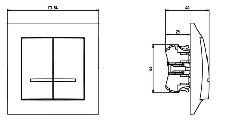 OSPEL IMPRESJA ŁP-7YS/m/00 Łącznik żaluzjowy, zwierny podświetlany