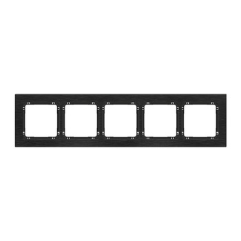 KARLIK DECO 12-12-DRA-5 Ramka uniwersalna pięciokrotna - aluminium szczotkowane (ramka: czarna; spód: czarny)