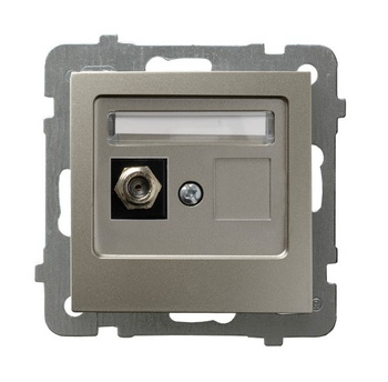 OSPEL AS GPA-1GF/m/45 Gniazdo antenowe typu F pojedyncze satyna light