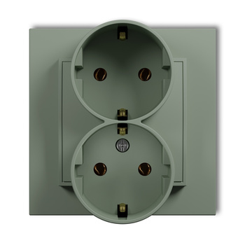 KARLIK MINI 61MGP-2s Gniazdo podwójne z uziemieniem SCHUKO 2x(2P+Z) (bez przesłon torów prądowych)