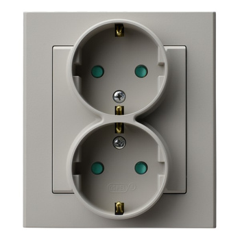 OSPEL SONATA GP-2RZ/82 Gniazdo podwójne z uziemieniem kompletne z ramką