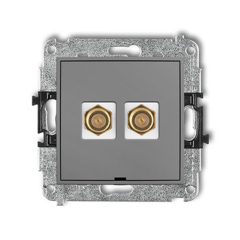 KARLIK MINI 27MGFBO-2.1  Gniazdo antenowe podwójne typu F (SAT) pozłacany