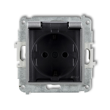 KARLIK MINI 7MGPB-1sdp  Gniazdo bryzgoszczelne z uziemieniem SCHUKO 2P+Z (klapka dymna
