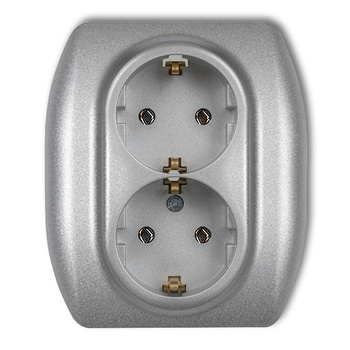 KARLIK TREND 7GP-2s Gniazdo podwójne z uziemieniem SCHUKO 2x(2P+Z) (bez przesłon torów prądowych)