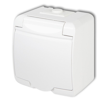 KARLIK JUNIOR GHE-1s  Gniazdo pojedyncze z uziemieniem SCHUKO 2P+Z (klapka biała; bez przesłon)