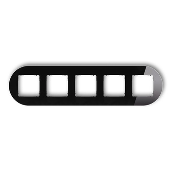 KARLIK ICON 12-28-IRSO-5 Ramka uniwersalna pięciokrotna okrągła - efekt szkła (ramka: czarna; spód: grafitowy mat)