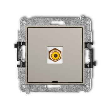 KARLIK MINI 60MGRCABO-1 Mechanizm gniazda pojedynczego RCA, bez pola opisowego (typu cinch - żółty, pozłacany)