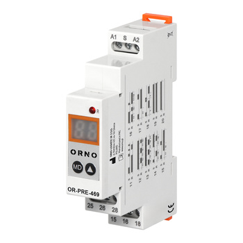 Cyfrowy przekaźnik czasowy 1 modułowy wielofunkcyjny, 0.1 s-99 dni, 12-240 VAC, 16 A, 20 trybów
