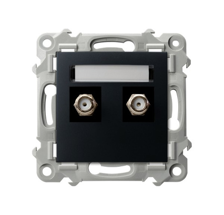 OSPEL SZAFIR GPA-2ZF/m/33 Gniazdo antenowe typu F podwójne czarny