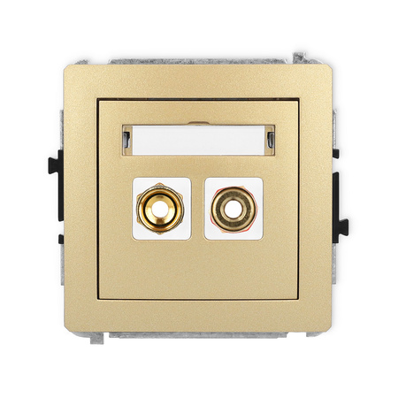 KARLIK DECO 29DGG-4  Gniazdo głośnikowe pojedyńcze (typu banan - czerwony i czarny