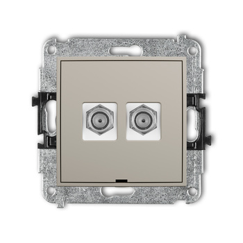 KARLIK ICON 60IGFBO-2 Mechanizm gniazda antenowego podwójnego typu F (SAT) niklowany, bez pola opisowego