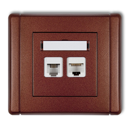 KARLIK FLEXI 9FGTK Gniazdo telefoniczne pojedyncze 1xRJ11 + komputerowe pojedyncze 1xRJ45