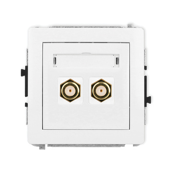 KARLIK DECO DGF-2.1  Gniazdo antenowe podwójne typu F (SAT) pozłacany