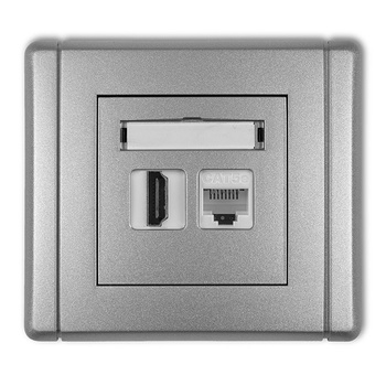 KARLIK FLEXI 7FGHK  Gniazdo pojedyncze HDMI 2.0 +  Gniazdo komp. poj. 1xRJ45